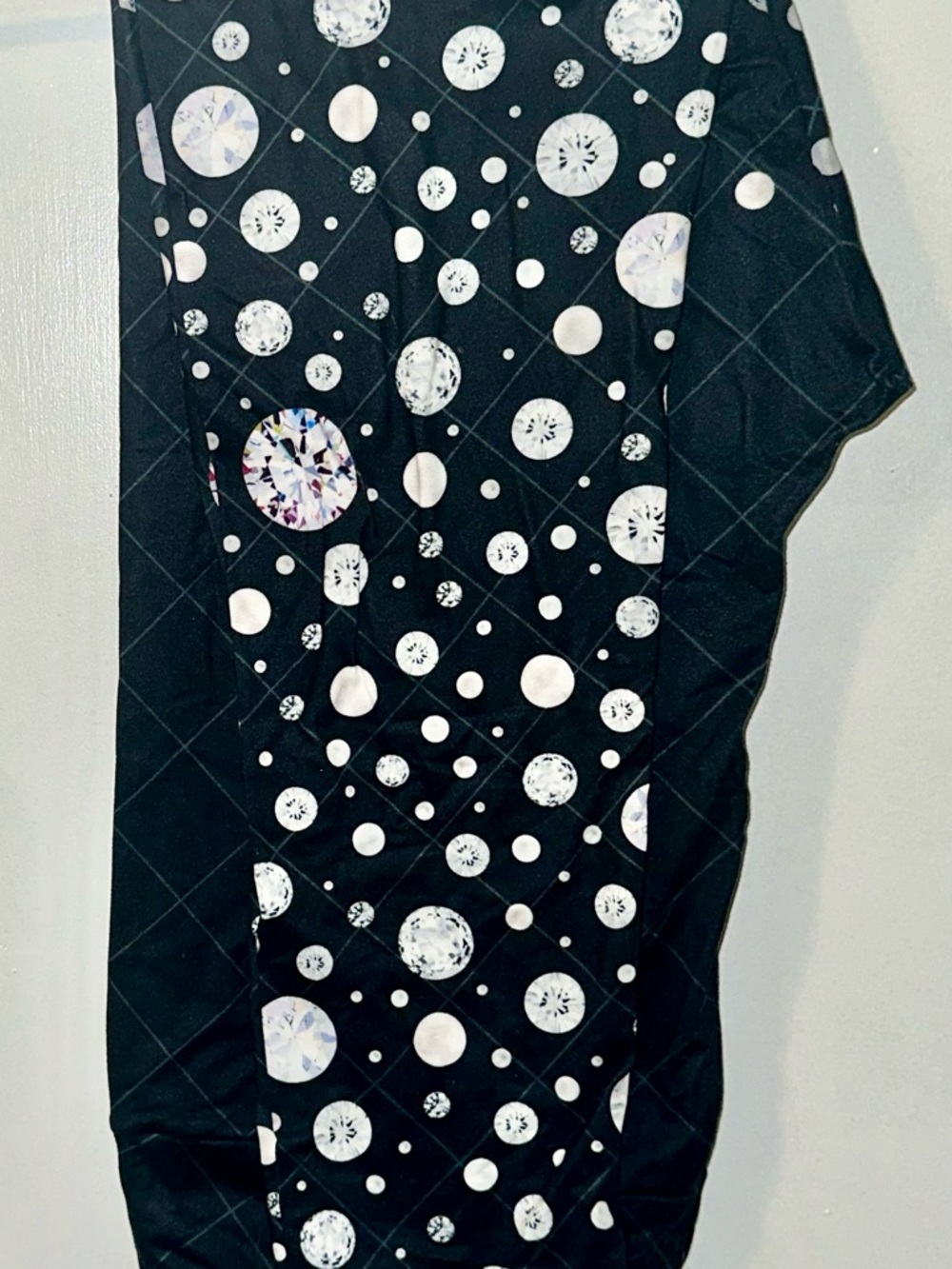 Black Leggings with White Diamond Print Like New